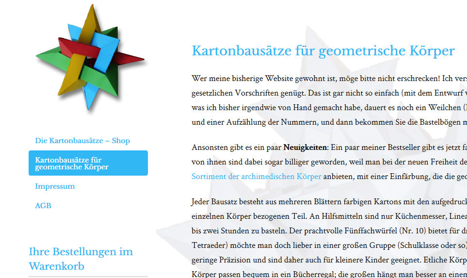 'Kartonbausätze für geometrische Körper' - www_poeppe-online_de