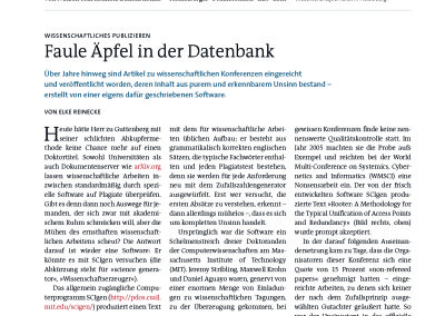 Spektrum der Wissenschaft – „Faule Äpfel in der Datenbank“