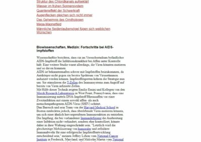 Deutsche nature Website – Online-Meldungen