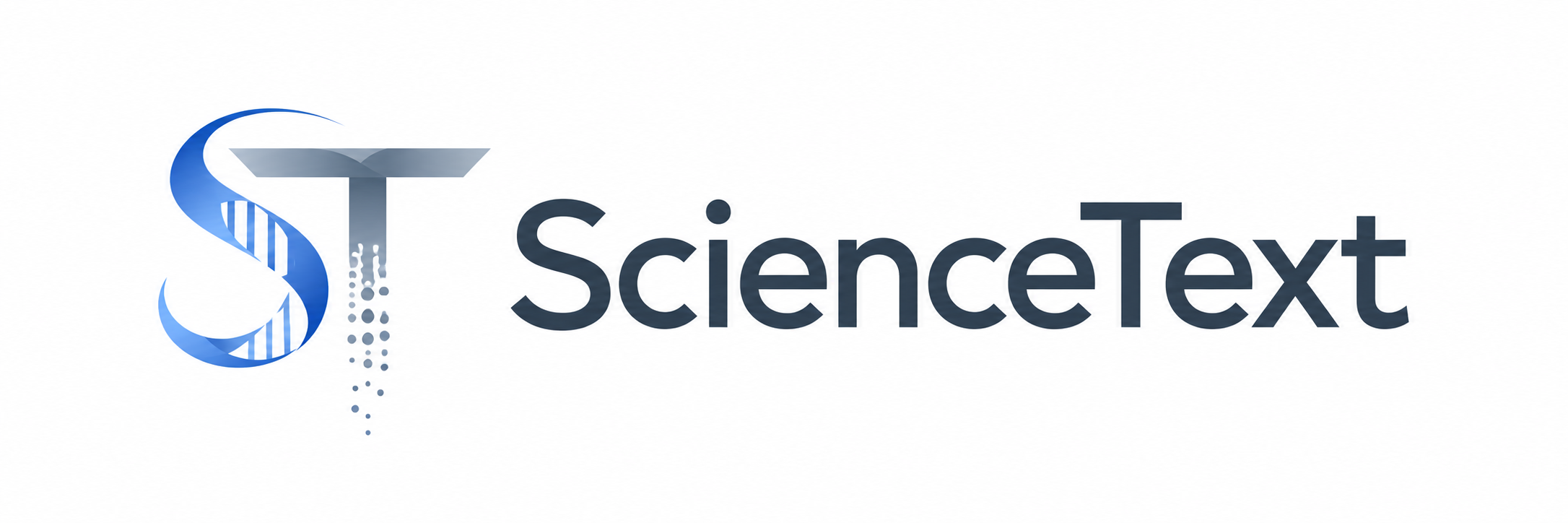 ScienceText, Logo mit stilisiertem DNA-Symbol